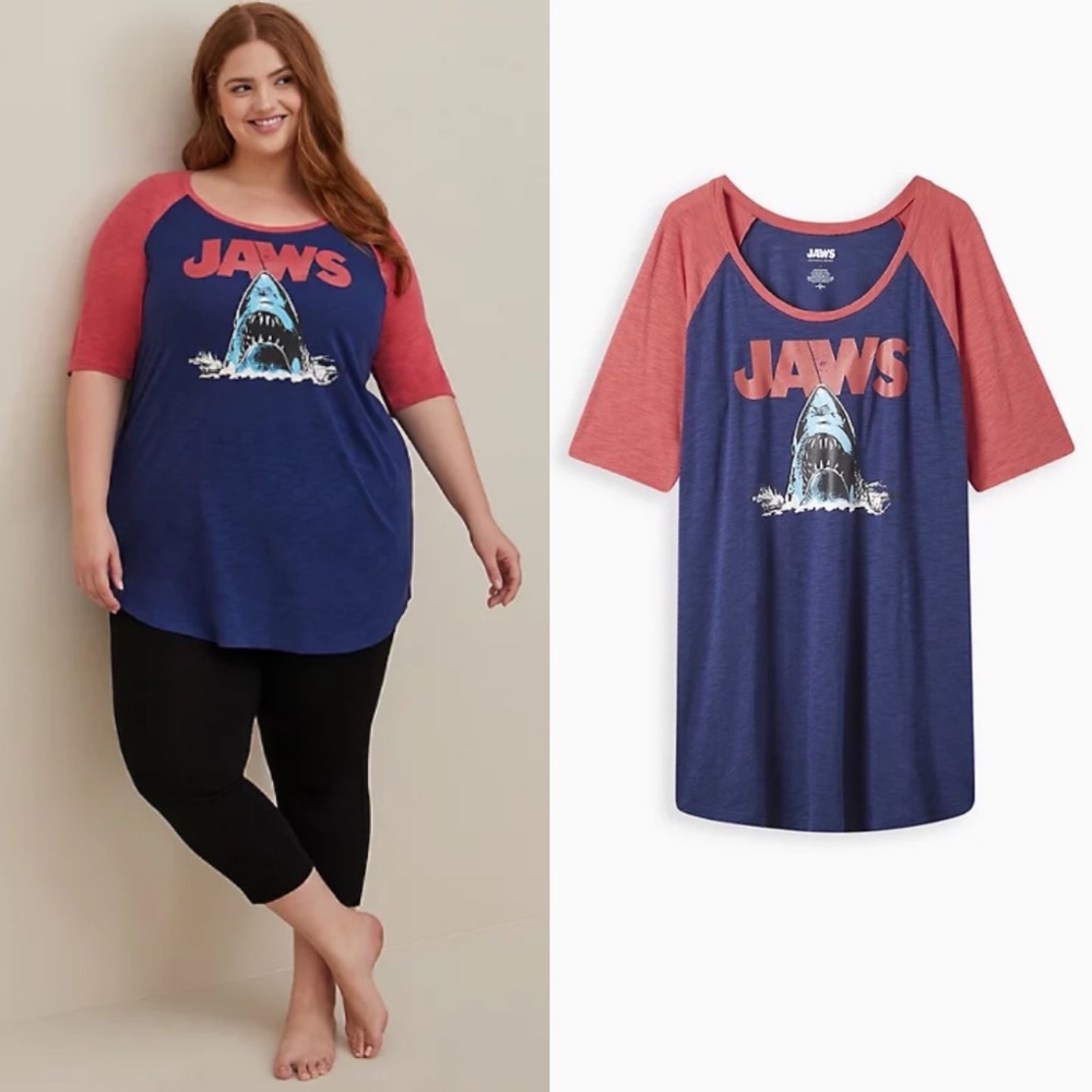 TORRID UNIVERSAL JAWS SLEEP TUNIC - COTTON BLUE